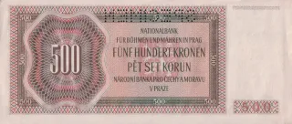 Czech Republic 500 Korun, 1942 reverse